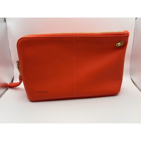 Alf the Label Grande & Petite  Pouch Set Red Pebbled Leather Bone & Carabiner - Picture 3 of 10